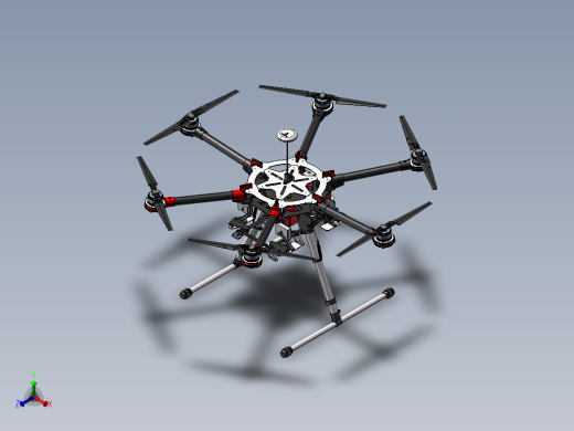 B17-大疆DJI S900六轴无人机正等轴测缩略图