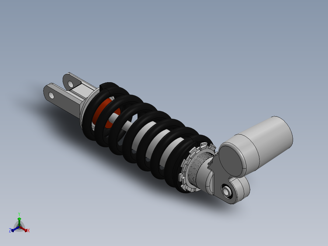 隼鸟后部震动悬架减震正等轴测图