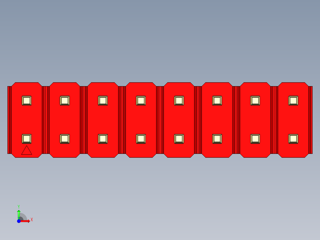 彩色公头100mil（2.54mm）系列-DS1021_red_2x08p_100mil_Type1_rev1.0前视图