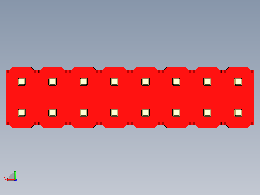 彩色公头100mil（2.54mm）系列-DS1021_red_2x08p_100mil_Type1_rev1.0后视图