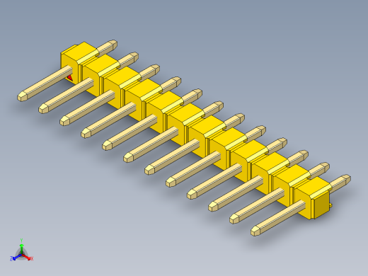 彩色公头100mil（2.54mm）系列-DS1021_yellow_1x12p_100mil_Type1_rev1.0