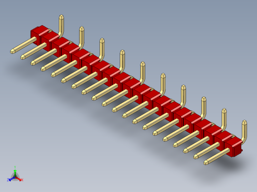 彩色公排针 100mil 2.54mm 系列-DS1022_red_20p_100mil_Type_SMT_R2_rev1.0