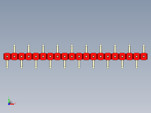 彩色公排针 100mil 2.54mm 系列-DS1022_red_20p_100mil_Type_SMT_R2_rev1.0前视缩略图