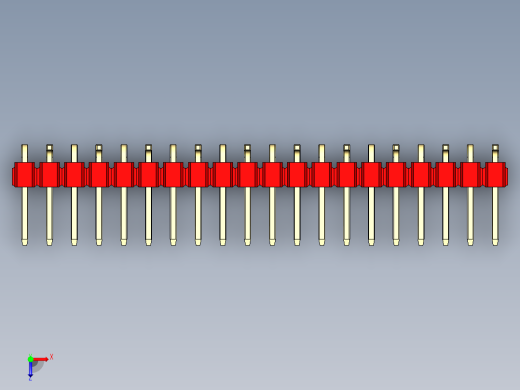 彩色公排针 100mil 2.54mm 系列-DS1022_red_20p_100mil_Type_SMT_R2_rev1.0俯视缩略图