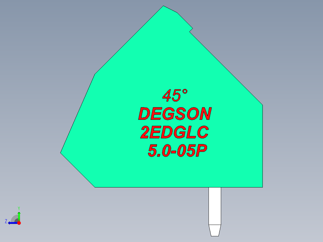 DEGSON 2EDG 系列 5.0mm 可插拔接线端子组-2EDGLC-5.0-05P-14-00AH右视图