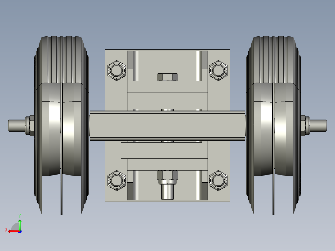 搬运车轮轮胎后视图