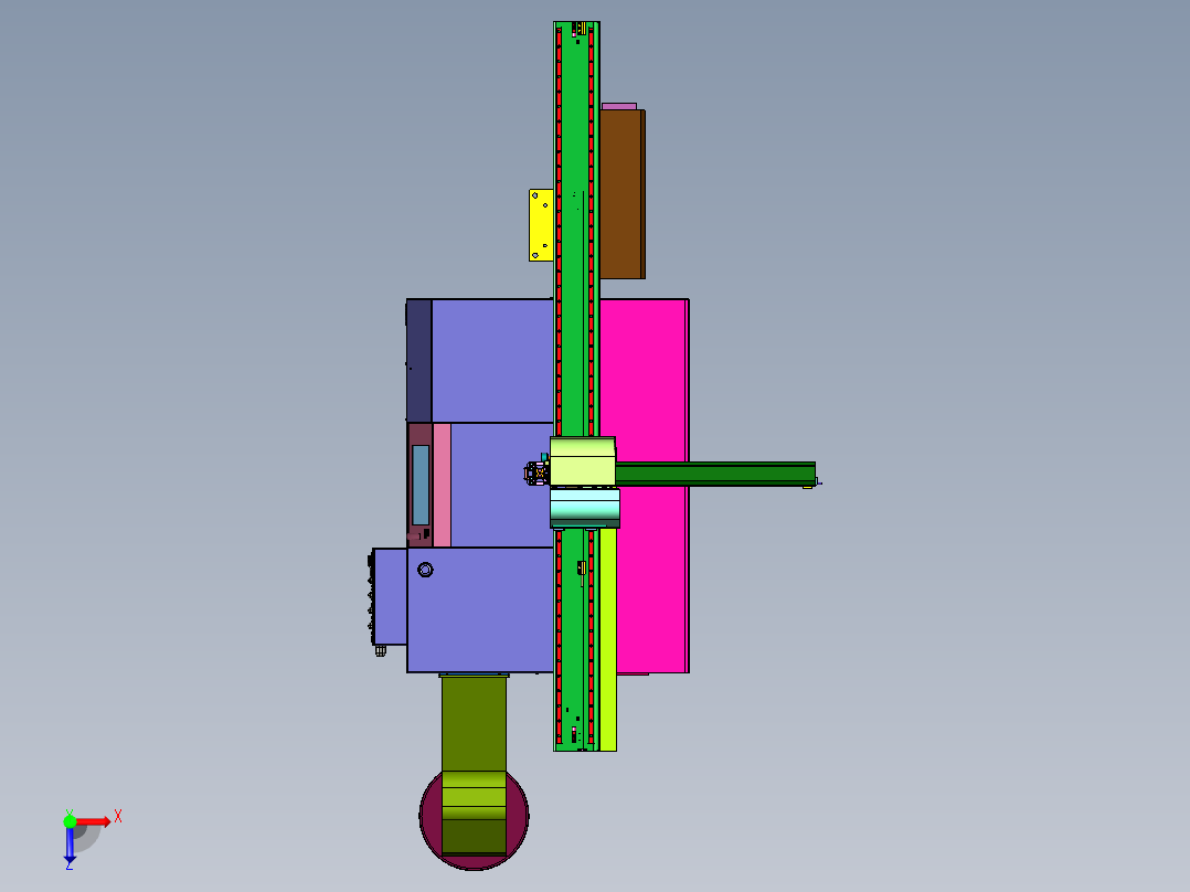 数控机床上下料搬运的机械臂俯视图