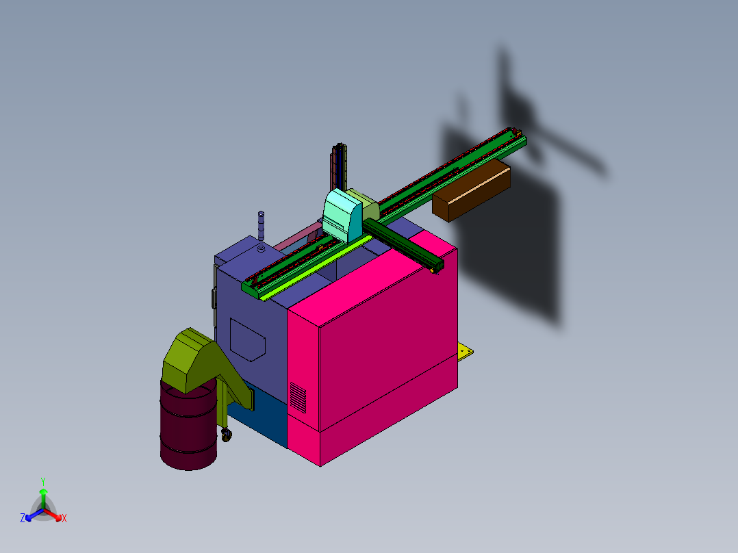 数控机床上下料搬运的机械臂正等轴测图