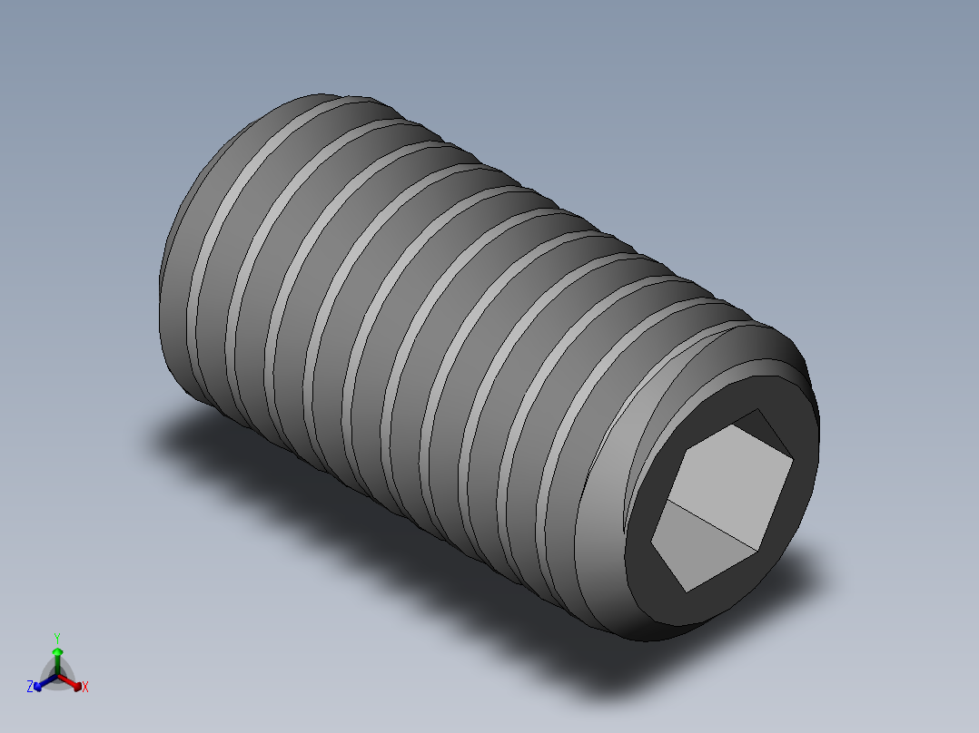 DIN 913-ISO 4026 固定螺钉-M8 L=15.SLDPRT正等轴测图