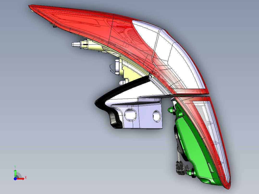 汽车尾灯装置三维1482537前视图