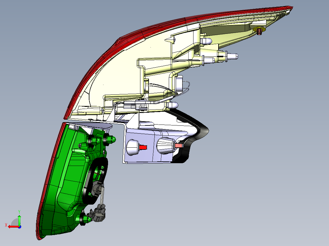 汽车尾灯装置三维1482537后视图