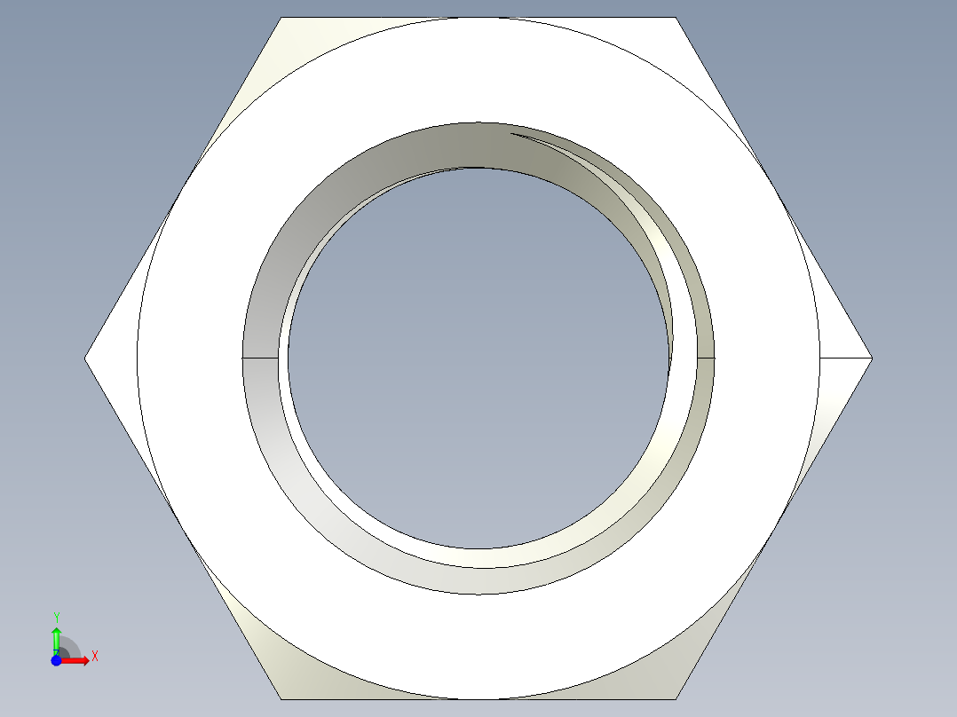 DIN 934 螺母-M20 Nut.STEP前视图