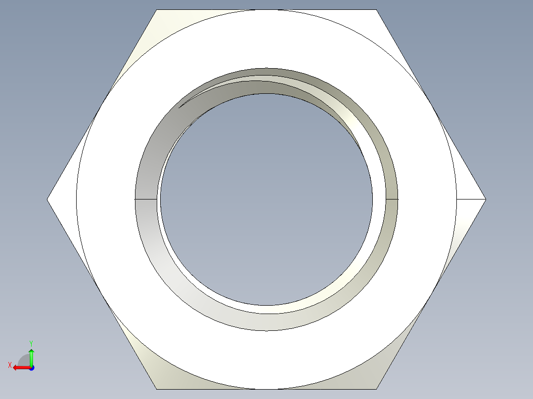 DIN 934 螺母-M20 Nut.STEP后视图
