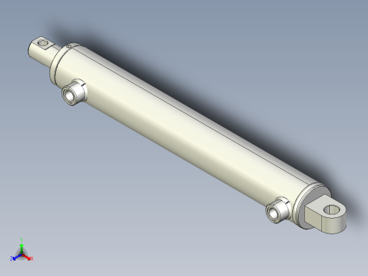 液压缸 油缸 (3)正等轴测缩略图
