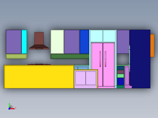 大户型厨房餐厅装修方案前视缩略图