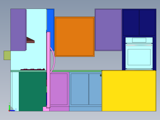 大户型厨房餐厅装修方案左视缩略图