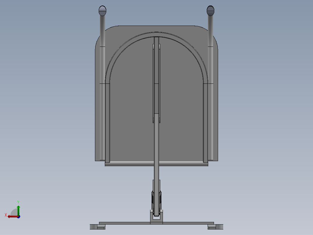 后背翻转机构模型与仿真后视图