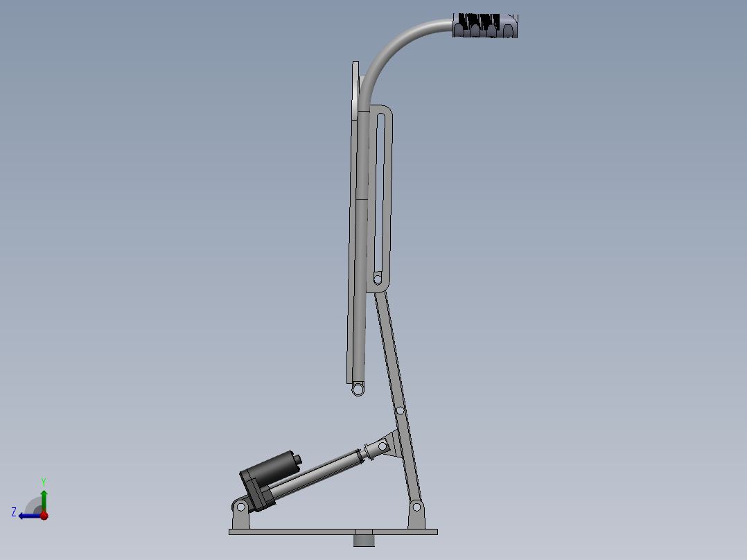 后背翻转机构模型与仿真右视图