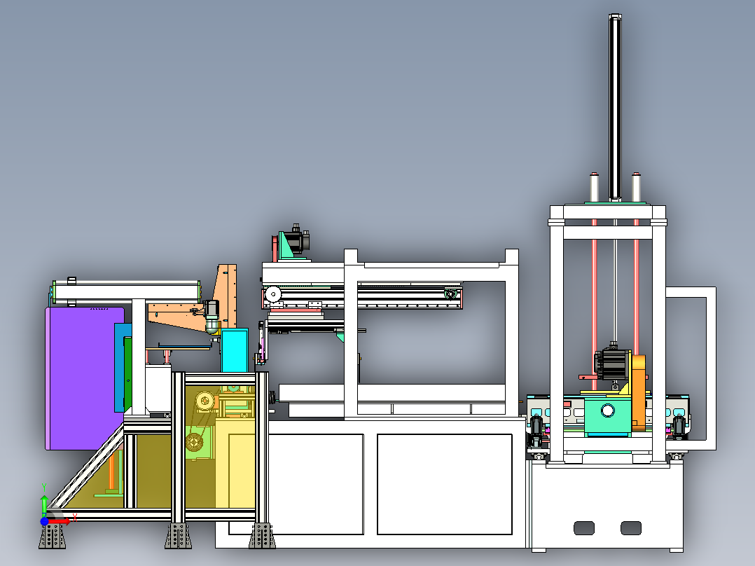汽车散热器组装机，汽车冷凝器组装机，汽车散热器生产线前视图
