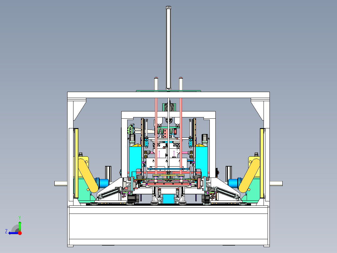 汽车散热器组装机，汽车冷凝器组装机，汽车散热器生产线右视图