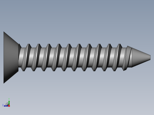 m3-13-to-40-沉头自攻螺丝-Screw M3 x 16 for Wood.SLDPRT右视缩略图