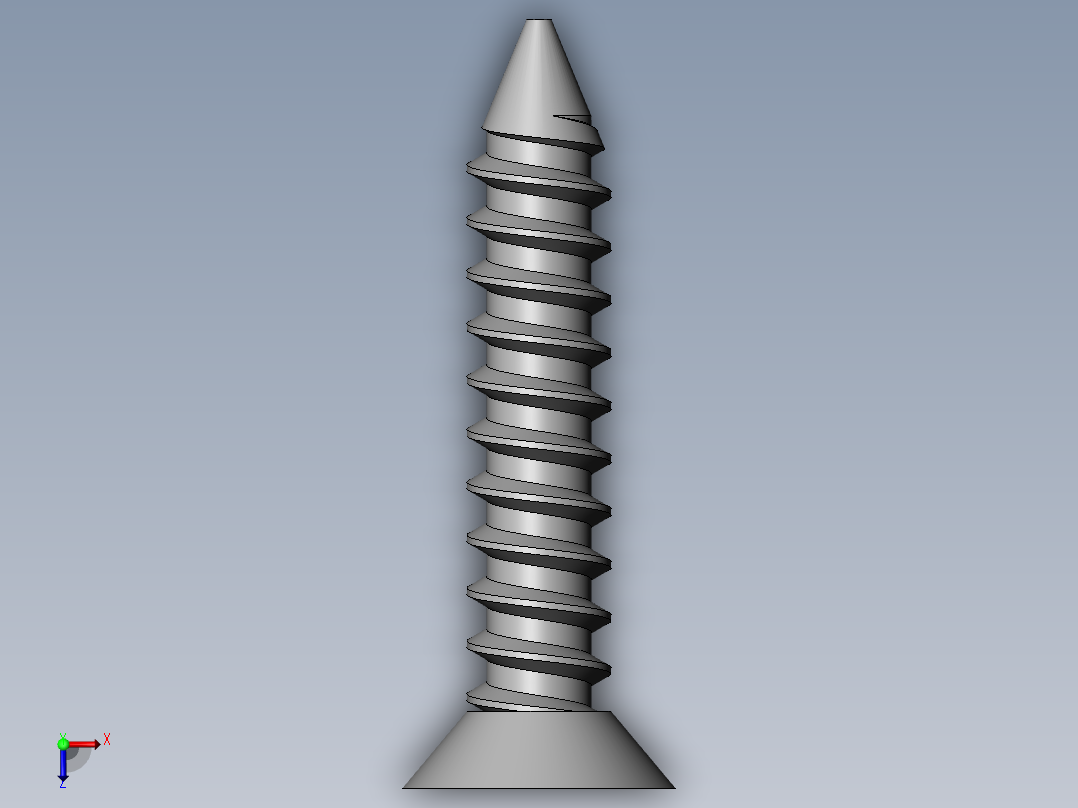 m3-13-to-40-沉头自攻螺丝-Screw M3 x 16 for Wood.SLDPRT俯视图
