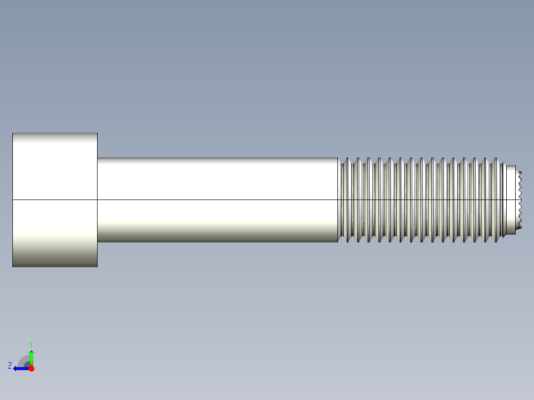 半圓定位珠螺絲(迴轉防止A)2270-3D多系列多零件图纸模型右视图