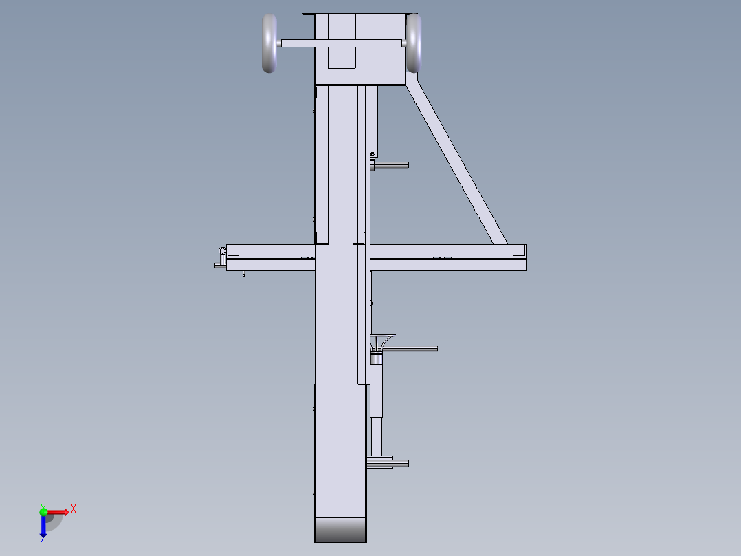 立式伐木机俯视图