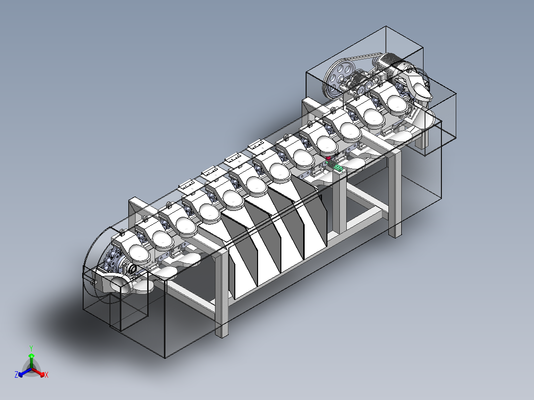 苹果自动称量分级机SW三维图正等轴测图