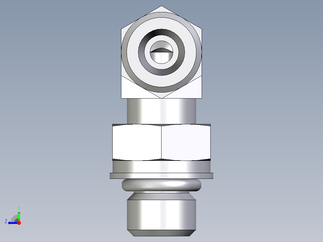 卡套式工业通用硬管接头EO_Adjustable_Locknut_elbow_WEE06SMOROMDCF右视图