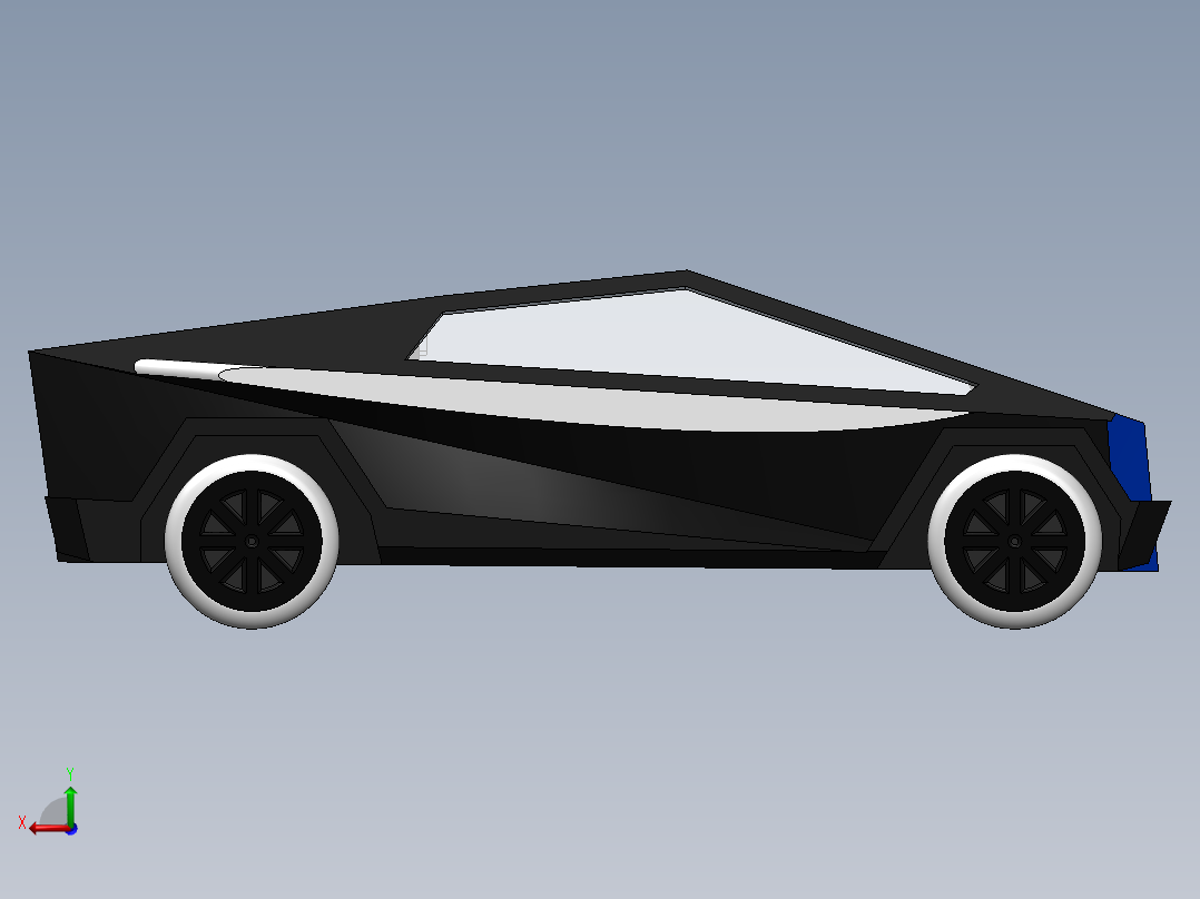 特斯拉汽车模型后视图