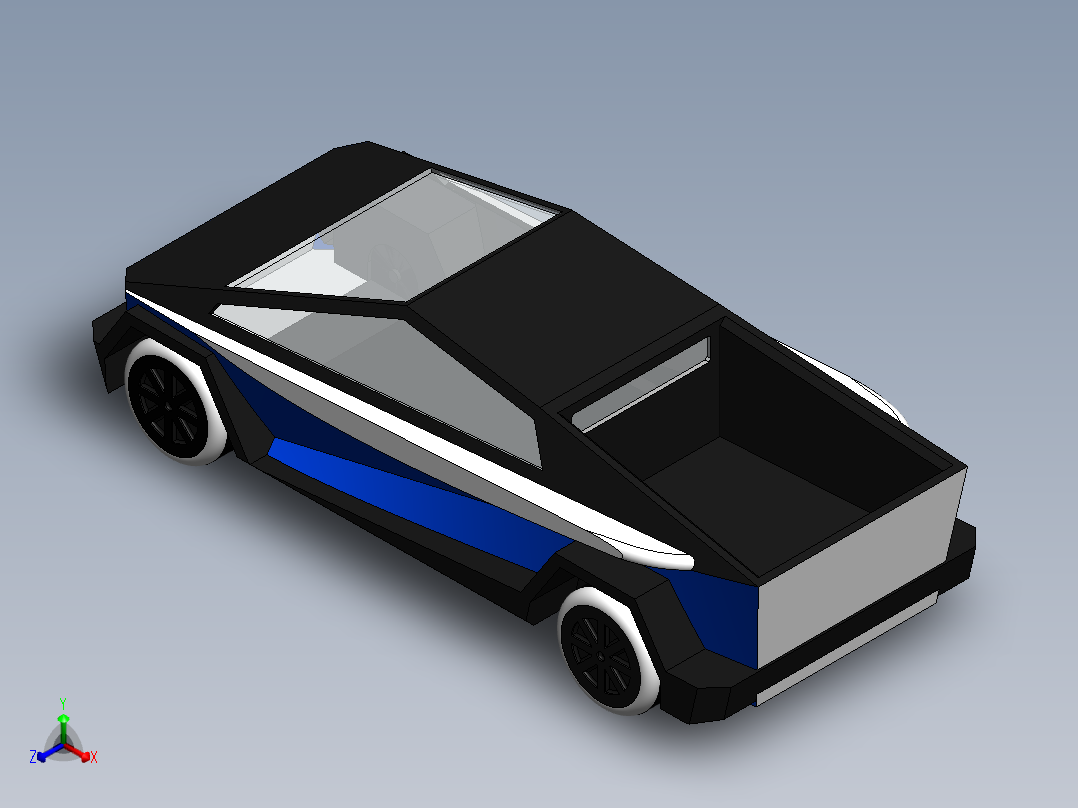 特斯拉汽车模型正等轴测图