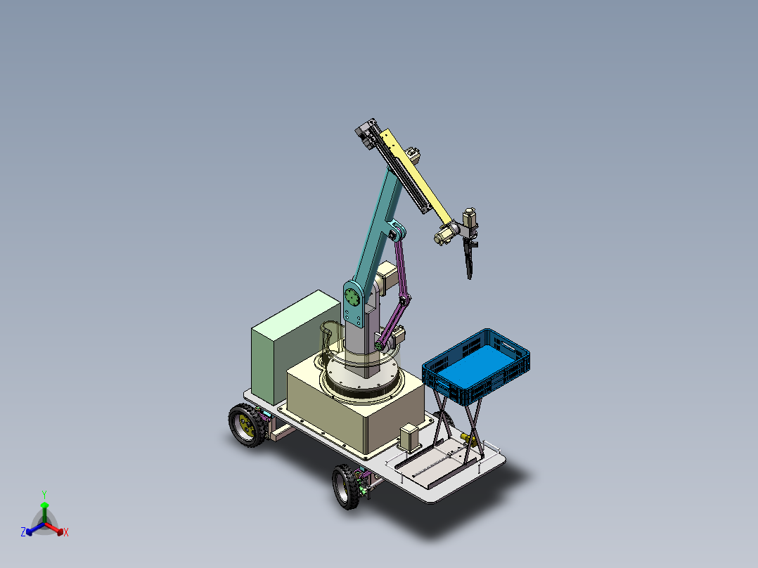 水果采摘机器人sw22正等轴测图