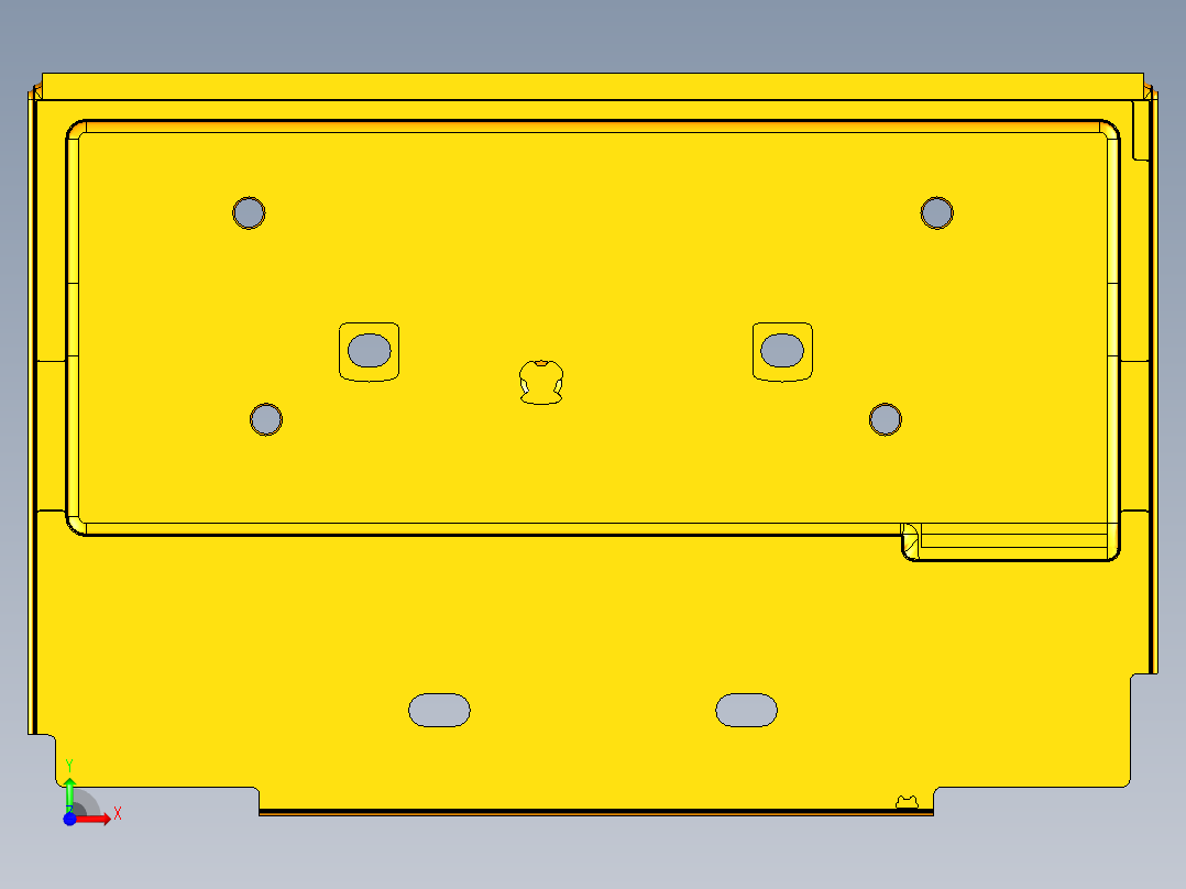 金属外壳CNC加工铣外观面编程模型前视图
