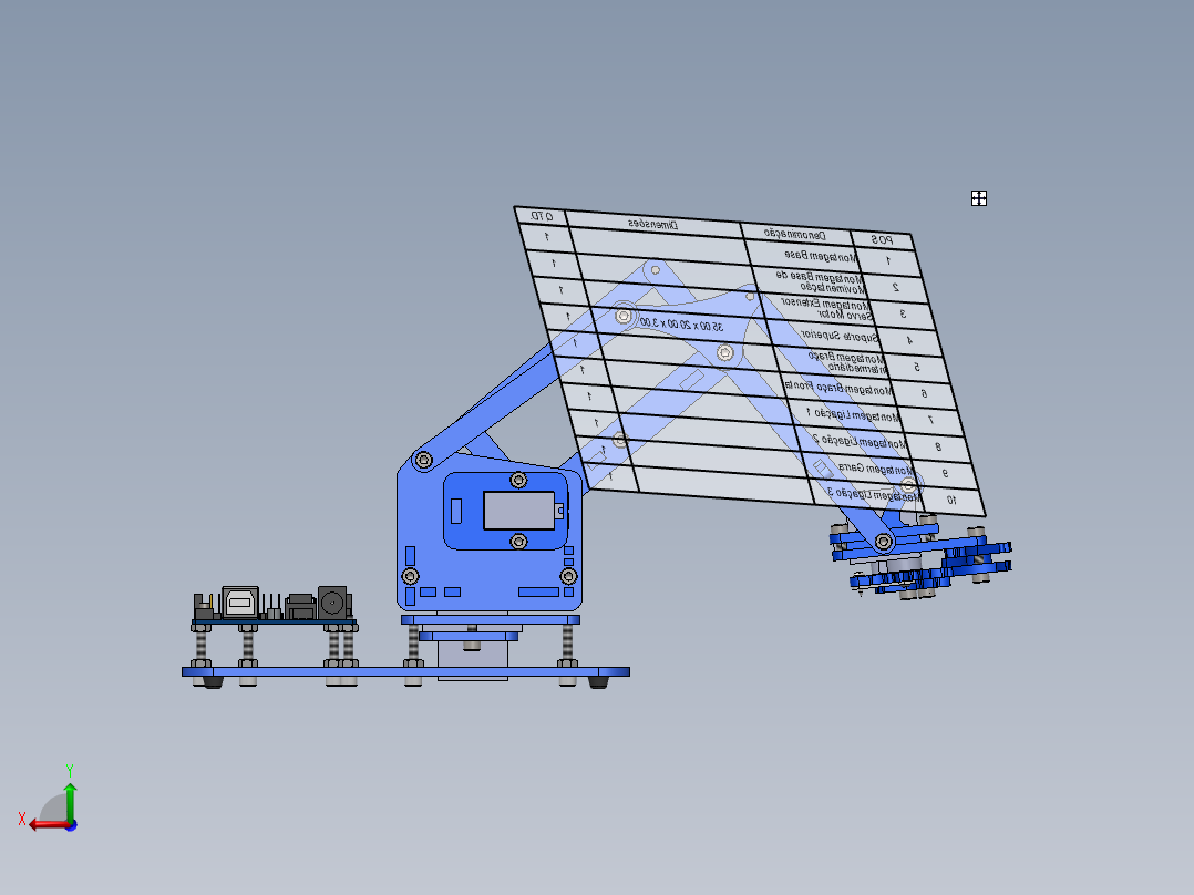 MeArm V1.0机械臂sw23可编辑左视图
