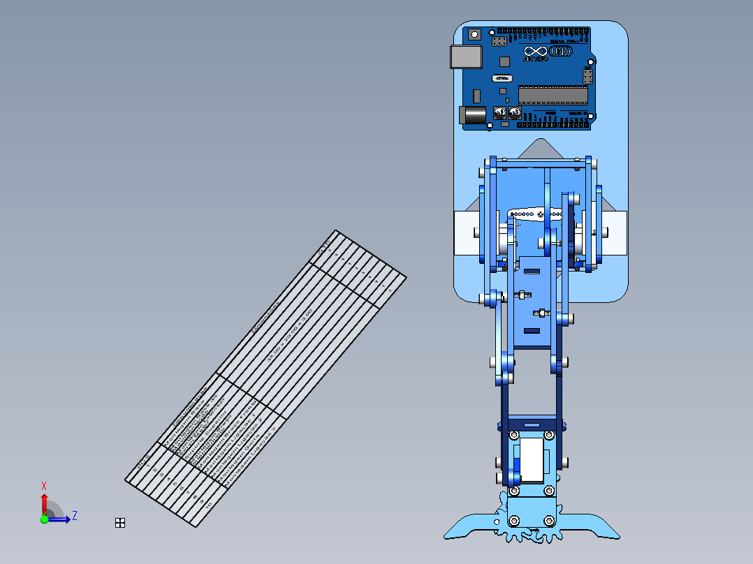 MeArm V1.0机械臂sw23可编辑俯视图