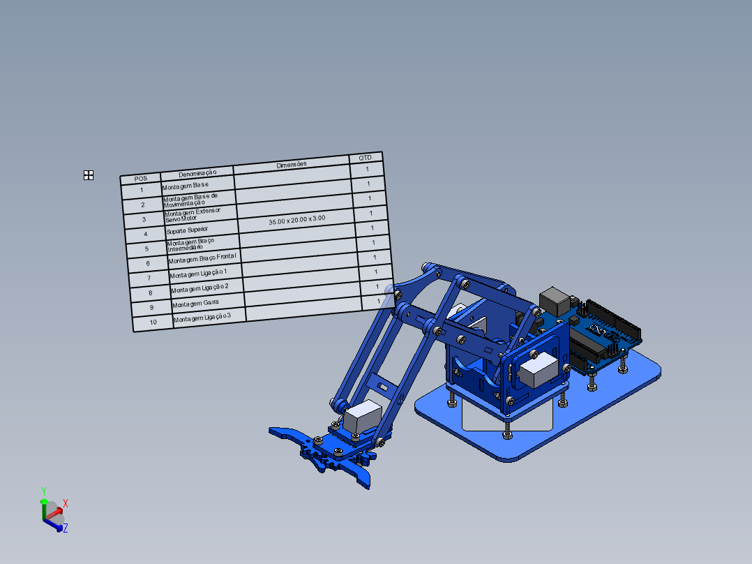 MeArm V1.0机械臂sw23可编辑正等轴测图