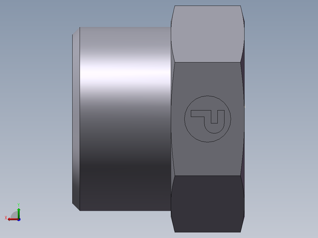 堵头 4C+4D 管端堵、4D-30后视图