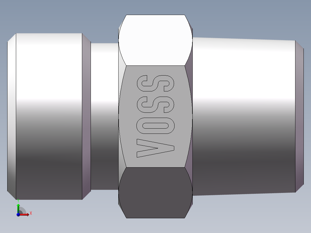 英制锥管螺纹直接头、1DT-18-06SP非标前视图