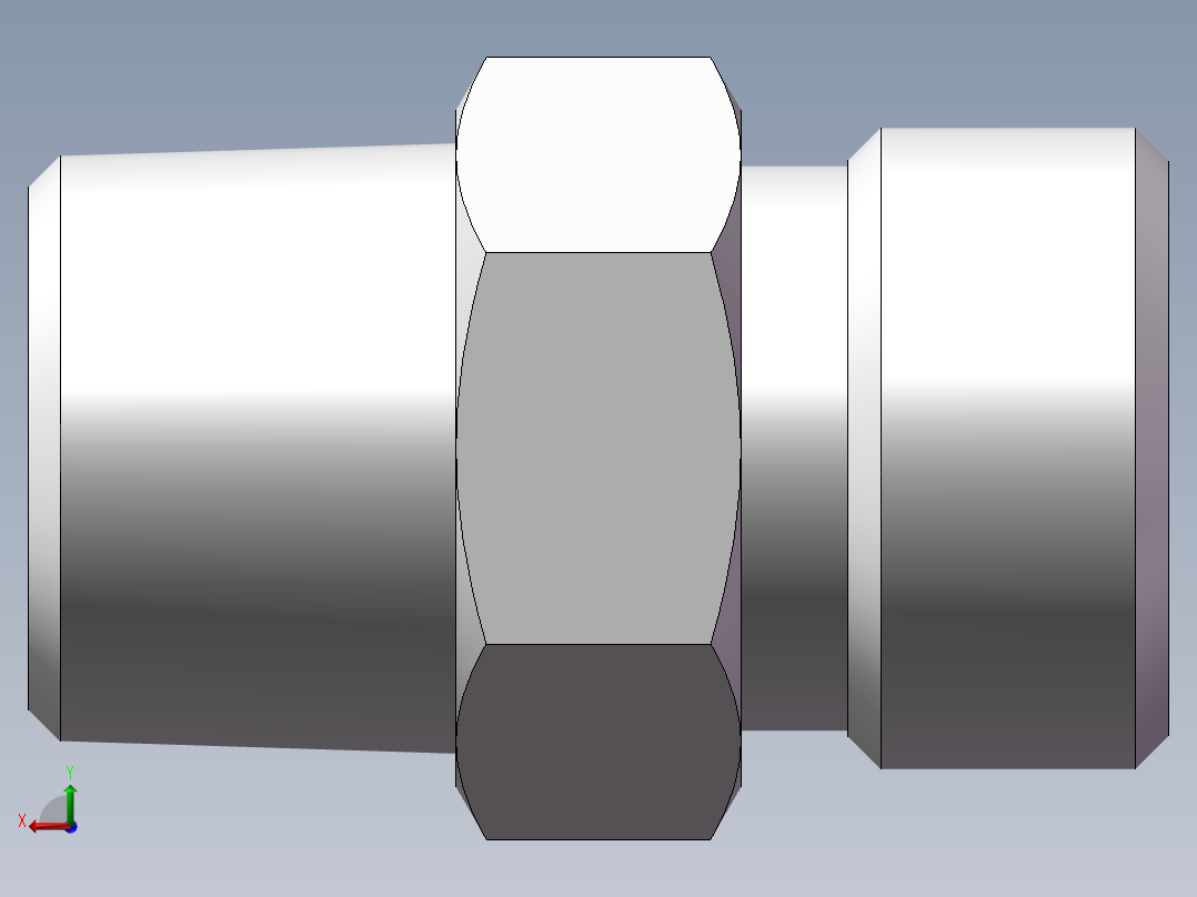 英制锥管螺纹直接头、1DT-18-06SP非标后视图