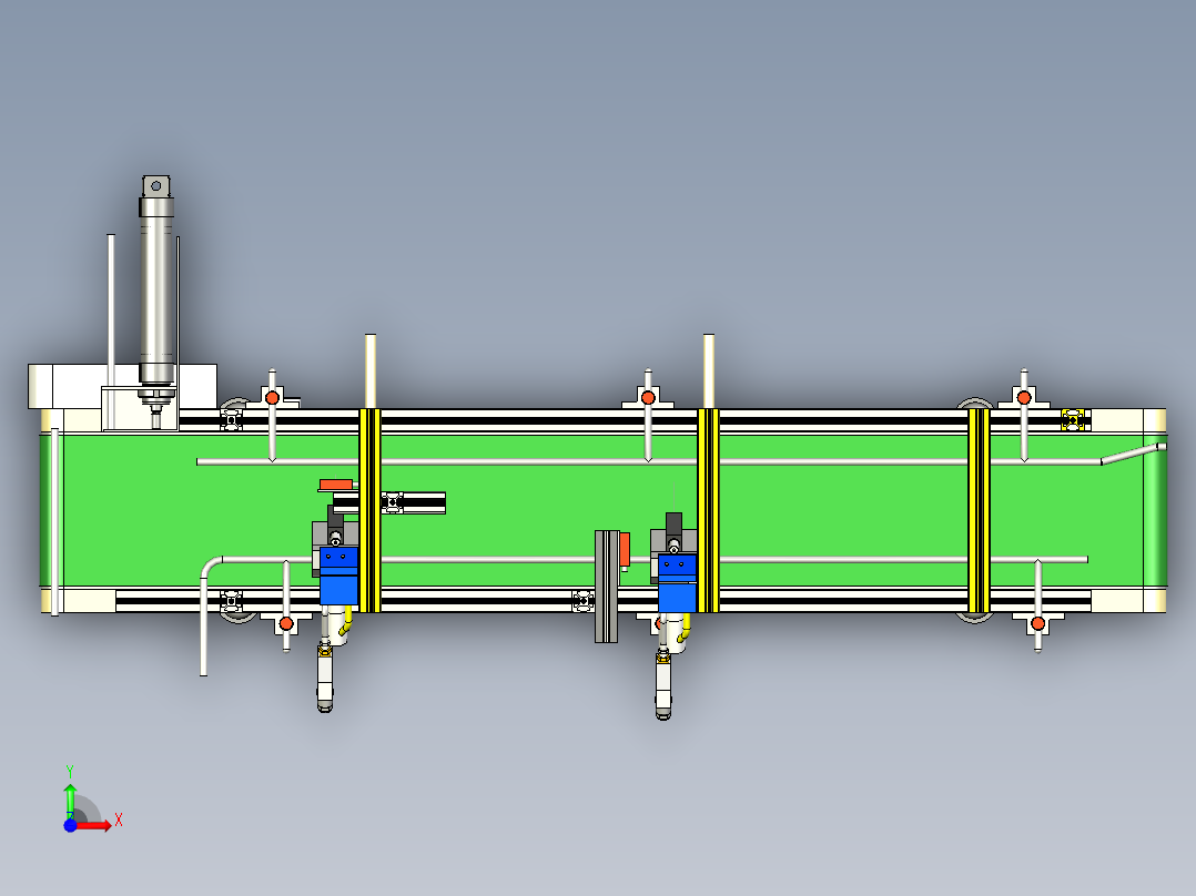 带相机检测倍速皮带输送线设计前视图