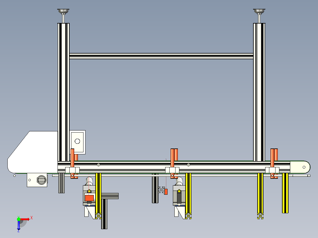 带相机检测倍速皮带输送线设计俯视图