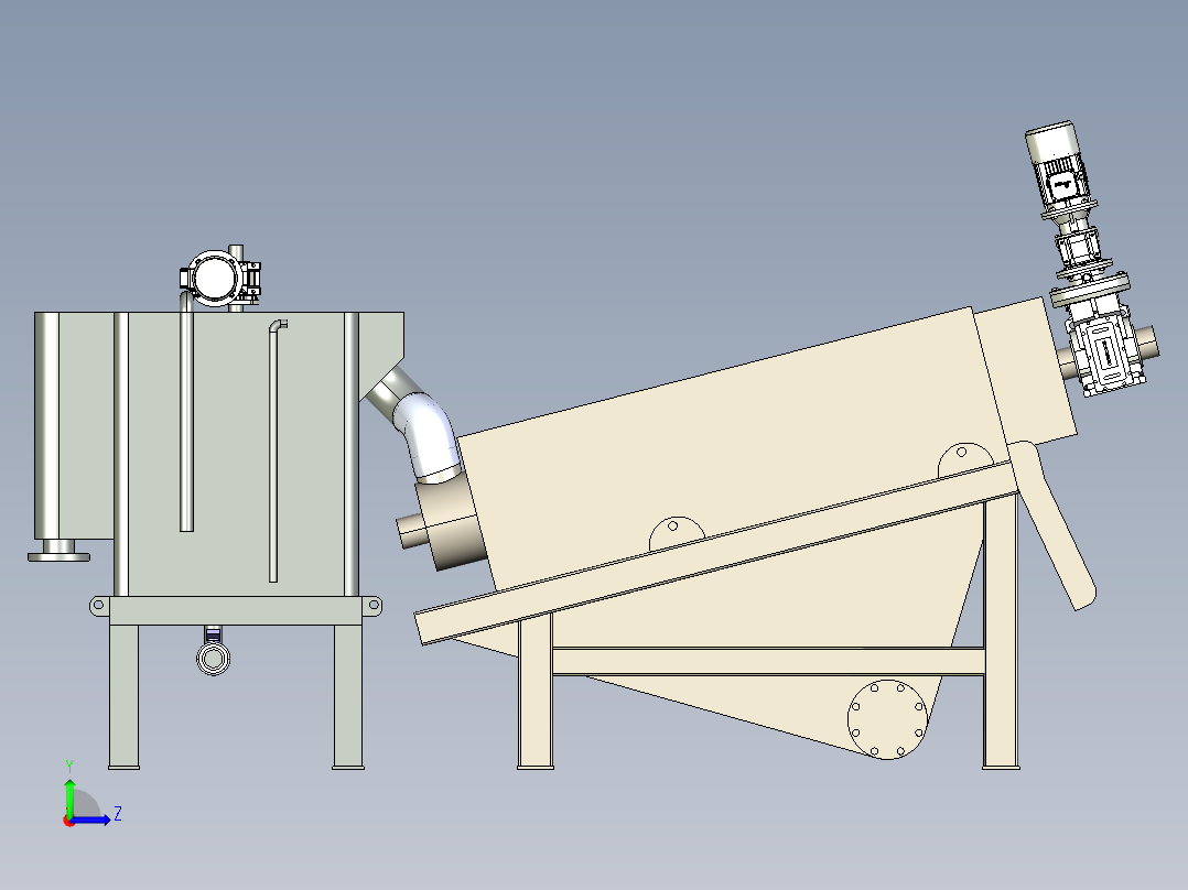 B3004220-脱水机多盘螺旋压榨机左视图