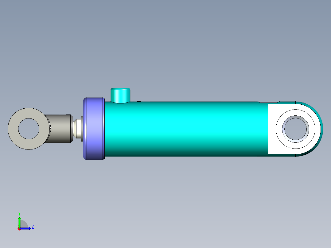 单杆双作用活塞式油缸左视图