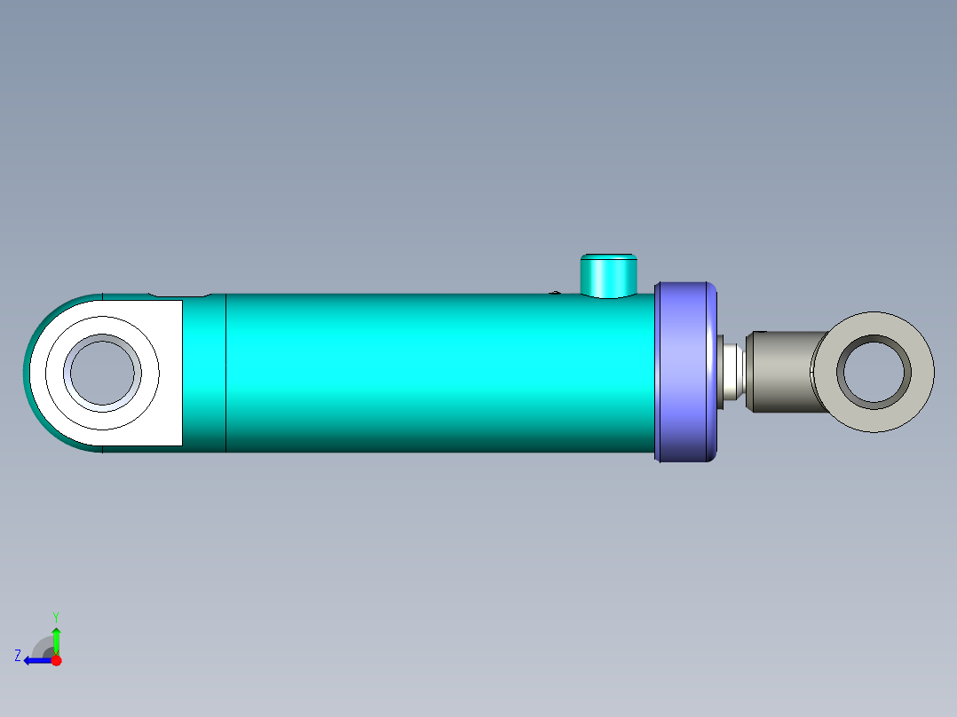 单杆双作用活塞式油缸右视图