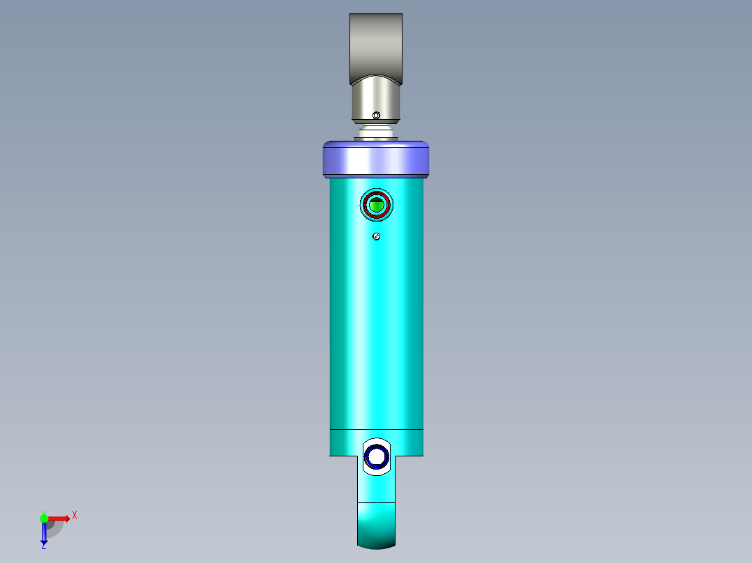 单杆双作用活塞式油缸俯视图
