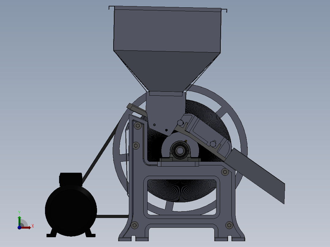 破碎机、咖啡研磨机咖啡碎浆机前视图