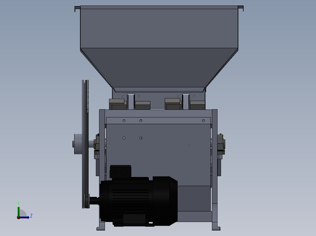破碎机、咖啡研磨机咖啡碎浆机左视图