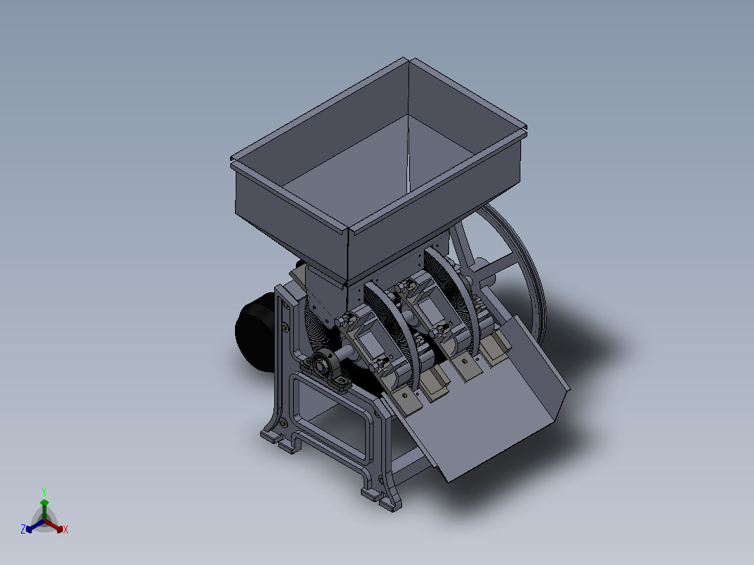 破碎机、咖啡研磨机咖啡碎浆机正等轴测图