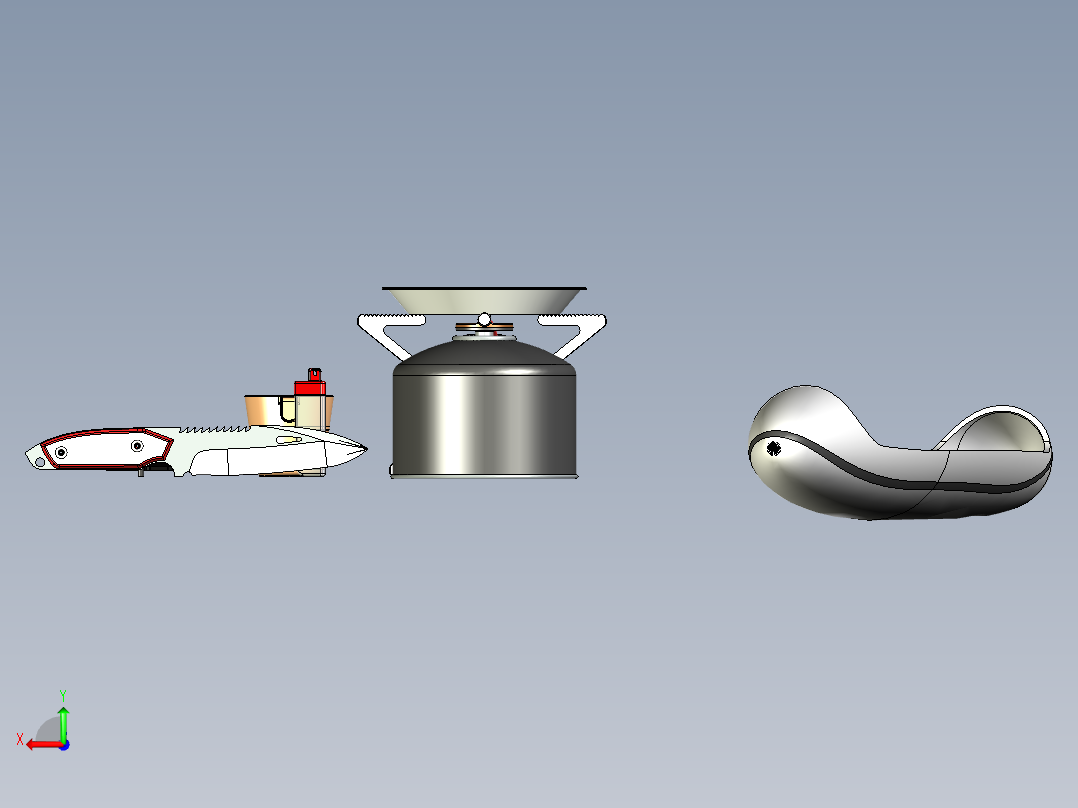 野营露营工具后视图